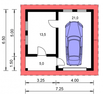 Grundriss des Erdgeschosses - GARÁŽ C PLUS